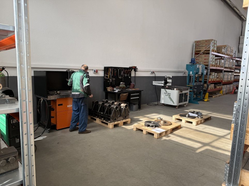 Welding and fabrication process at ACF TRACK headquarters ACF TRACK workshop welding station and fabrication